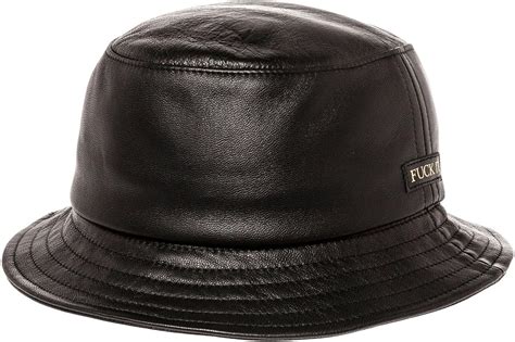 Amazon.com: HUF Leather F It Bucket Hat Small Black: Clothing