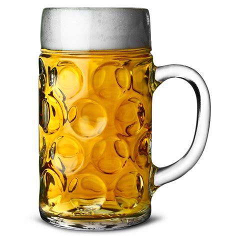 German Beer Stein Glass 2 Pint / 1.1ltr