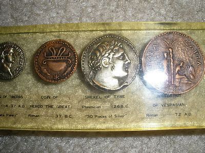 Ancient Roman Replica Coin Set of 7 Coins from the Bible, Biblical paperweight | #371961010