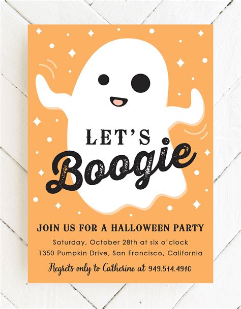 Let's Boogie Halloween Invitations | Halloween birthday party ...