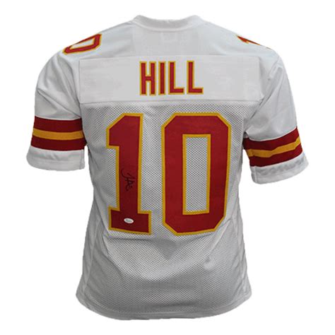 Tyreek Hill Autographed Pro Style Football Jersey White (JSA) — RSA