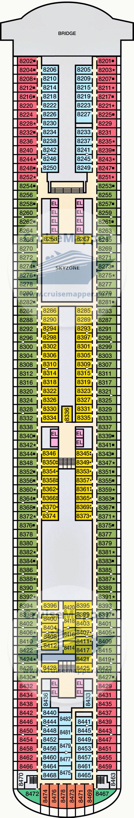 Carnival Panorama deck 8 plan | CruiseMapper