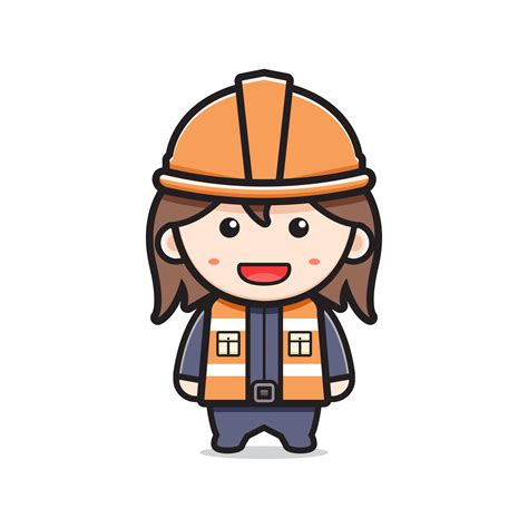 Cute girl miner cartoon icon vector illustration 3009886 Vector Art at ...