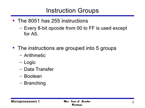 8051 instruction set