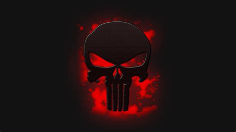 The Punisher, skull, blood, red, artwork, red background HD Wallpaper