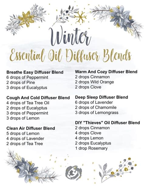 Best Winter Essential Oil Diffuser Recipes (with Free Printable ...