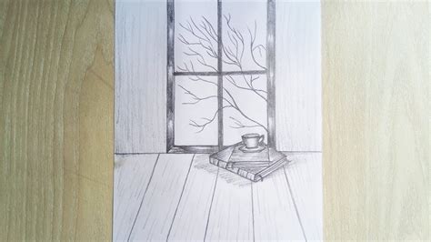 How To Draw Window View Using Pencil Sketch || Drawing For Beginners ...