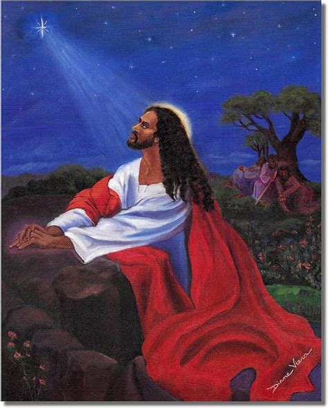 Amazon.com: African American Black Jesus Praying at Gethsemane Rock ...