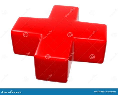 3D Red Cross Symbol Sign stock illustration. Illustration of geometric ...