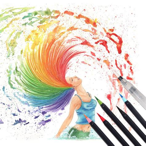 20 Colors Watercolor Drawing Writing Brush Artist Sketch Manga Marker ...