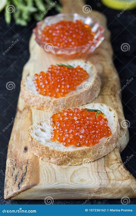 Red salmon caviar stock photo. Image of fish, appetizer - 107236162