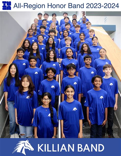 Congratulations to the 46 TMEA All-Region Honor Band Members - Killian Middle School Band