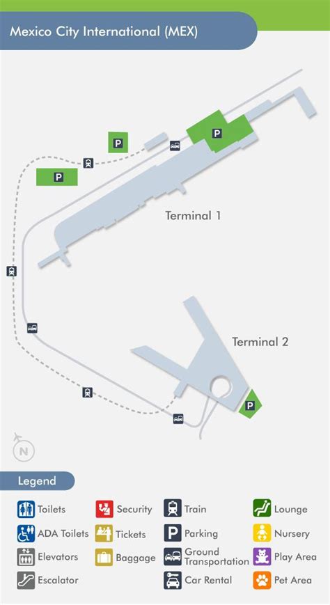 Mexico City terminal map - Mexico City airport terminal map (Mexico)