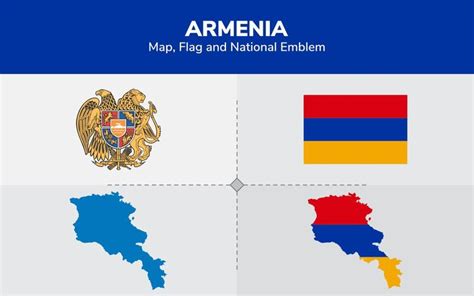 Armenia Map, Flag and National Emblem﻿ - Illustration in 2023 | Website template design ...