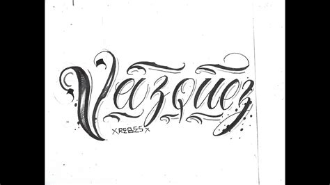 Letras para tatuar"VAZQUEZ"/ chicano lettering/como hacer letras mano ...