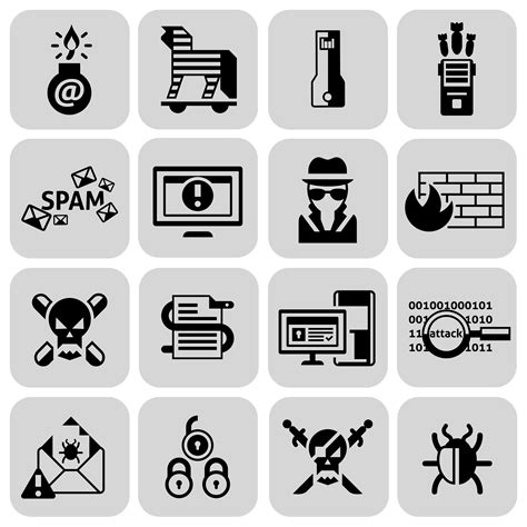 Hacker icons set black 439123 Vector Art at Vecteezy