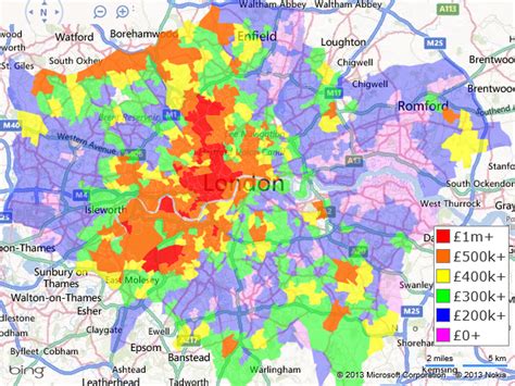 London house price heat map