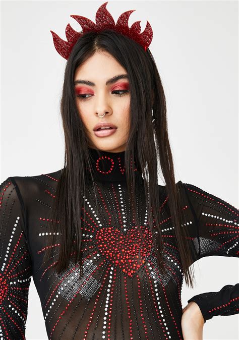 Red Glitter Perspex Flame Crown – Dolls Kill