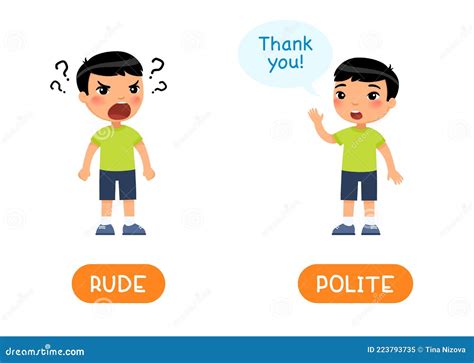 Polite Child Character With Good Behavior, Vector Illustration. Cute Little Kid Person With ...