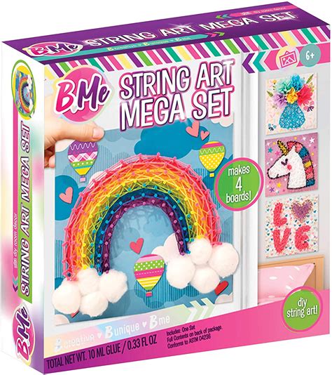 String Art Craft Mega Activity Set for Kids - Makes 4 Large String Art ...