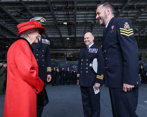 UK's Queen Elizabeth Visits New Aircraft Carrier Before