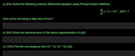 Solved a) (5%) Solve the following ordinary differential | Chegg.com