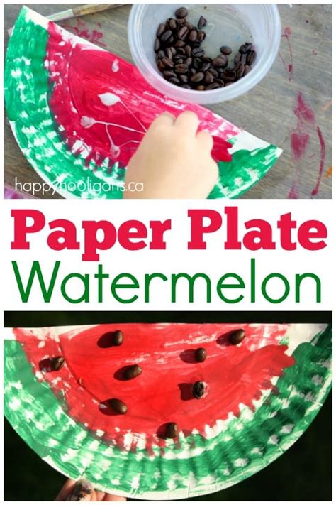 Paper Plate Watermelon Craft - Happy Hooligans