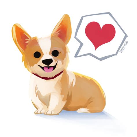 Corgi Art By Tony Drawings Illustration, Animals, Birds, Fish, Dogs Puppies, Corgi ArtPal ...