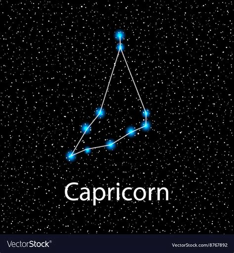 Capricorn zodiac sign bright stars Royalty Free Vector Image