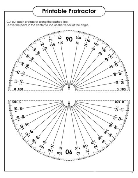 Free Printable Protractor Templates [PDF, Word] Circle & Homemade