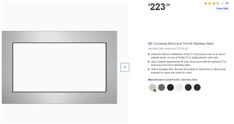 GE Countertop Microwave Trim Kit (Stainless Steel) – Build Smart Liquidation