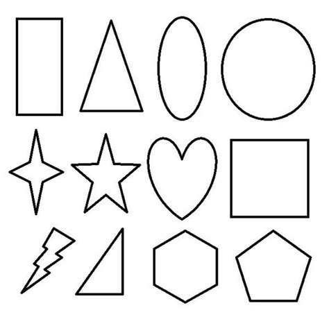 Basic 2D Geometric Shapes Coloring Page - NetArt Shape Coloring Pages, Shapes Images, Art ...