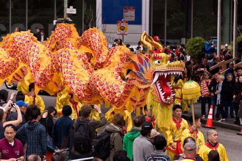 Chinese New Years Day Parade with Colorful Dragon. Editorial Stock ...