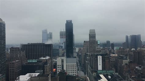 Cloudy Rainy Day Overview Of New York City Stock Footage SBV-316235626 ...