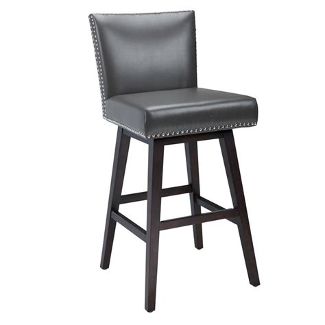 Stools :: Bar Stools :: Grey Swivel Bar Stool in Leather - ARTeFAC