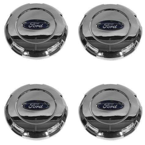 New OEM Wheel Hub Center Cap with Logo Set of 4 Chrome for Ford ...