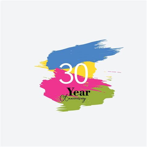 30 Years Anniversary Celebration Color Vector Template Design ...