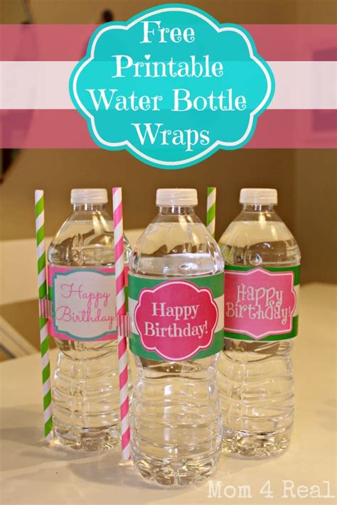 Free Printable Happy Birthday Water Bottle Label Wraps - Mom 4 Real