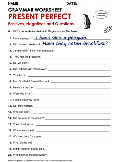 Present Perfect Worksheets - Gustavo Rubino Ernesto