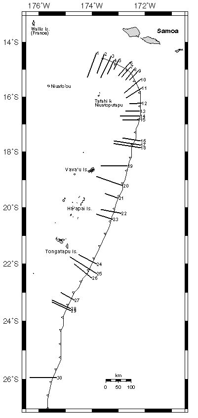 Tonga Trench Map