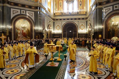 Primate of Russian Orthodox Church celebrates Liturgy at the Cathedral of Christ the Saviour in ...
