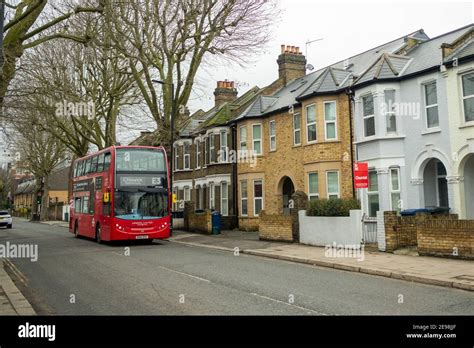 Acton, London: Residential street of terraced houses on Acton Lane close to Acton Town Centre ...