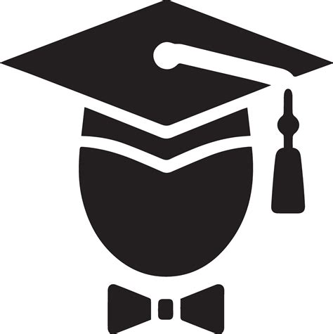 Flat, minimal Graduation hat icon vector silhouette white background 3 ...