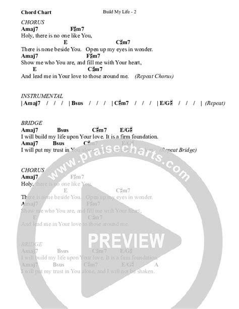 Build My Life Chords PDF (WorshipTeam.tv) - PraiseCharts