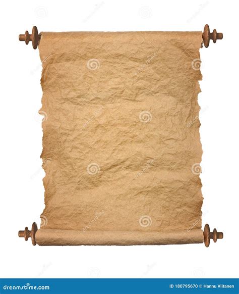 Old Rolled Parchment on White Background Stock Photo - Image of ...