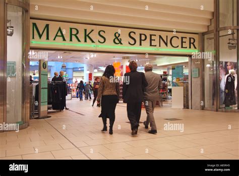 West Thurrock Lakeside indoor shopping mall Marks and Spencer store main entrance Stock Photo ...