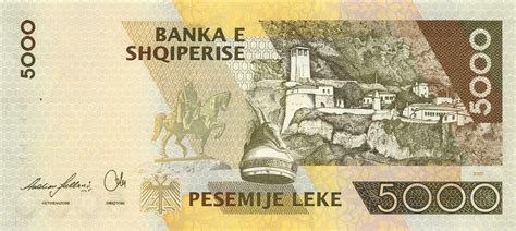 5000 Albanian Lek banknote (Skanderbeg) - Exchange yours for cash