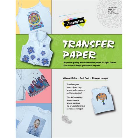 Jacquard Transfer Paper for Light Fabric, 8.5in x 11in, 3/Pkg. - Walmart.com