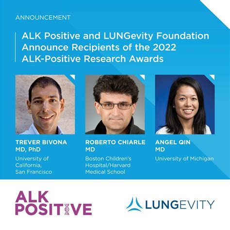 ALK Positive and LUNGevity Foundation Announce Recipients of the 2022 ALK-Positive Research ...