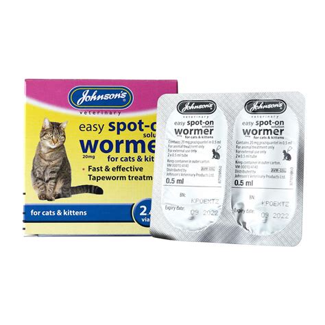 Johnson Easy Spot-on Wormer for 🐱 Cats | VioVet.co.uk